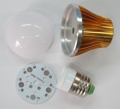 【工厂生产外径60mm 5W LED球泡外壳套件 金色车铝】价格,厂家,图片,其他灯具配件,中山市横栏镇亮舰照明灯饰厂-